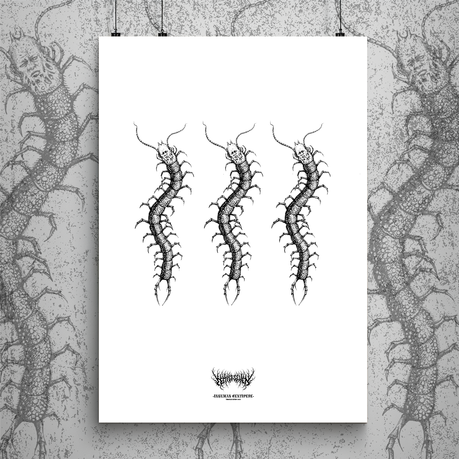 Inhuman Centipede White Print